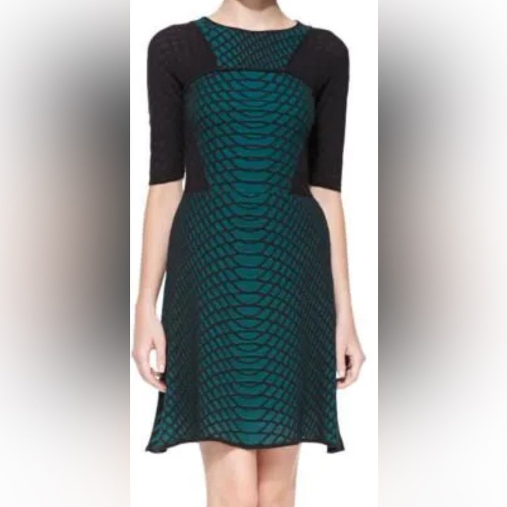 Missoni Teal and Black Long Sleeve Dress